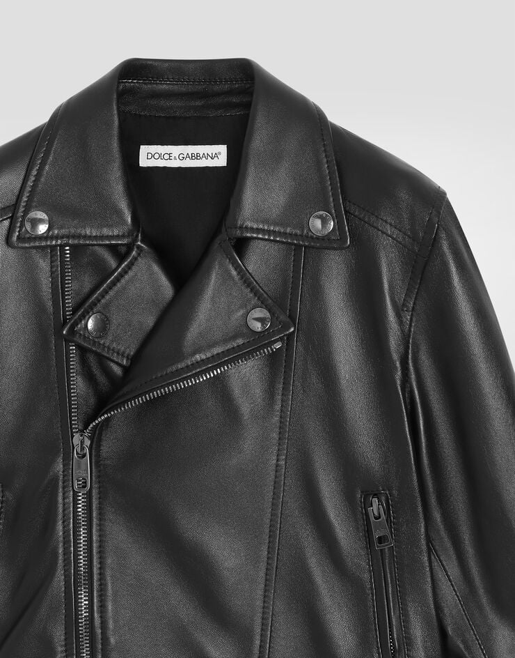 Dolce & Gabbana Nappa leather biker jacket Dolce & Gabbana Nappa leather biker jacket Black L53B00G7PUL