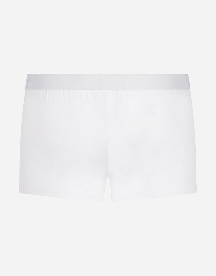 Dolce & Gabbana Boxershorts Regular Jersey bi-elastisch mit Wappen Weiss M4C03JONN94