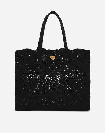 Dolce & Gabbana Große tasche aus kordelspitze Gelb BB7694AV860