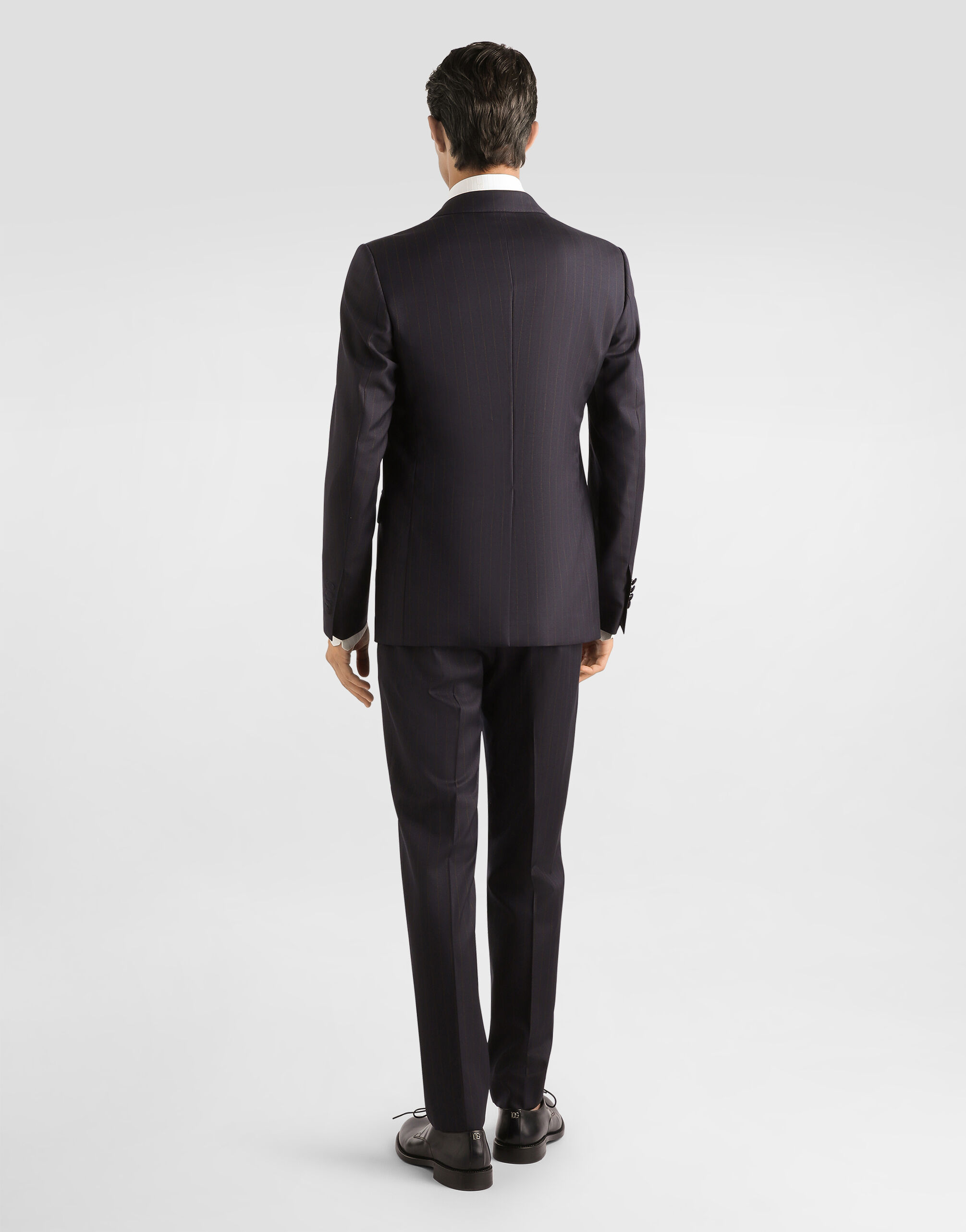 Double-breasted sicilia light jacket in pinstriped wool in