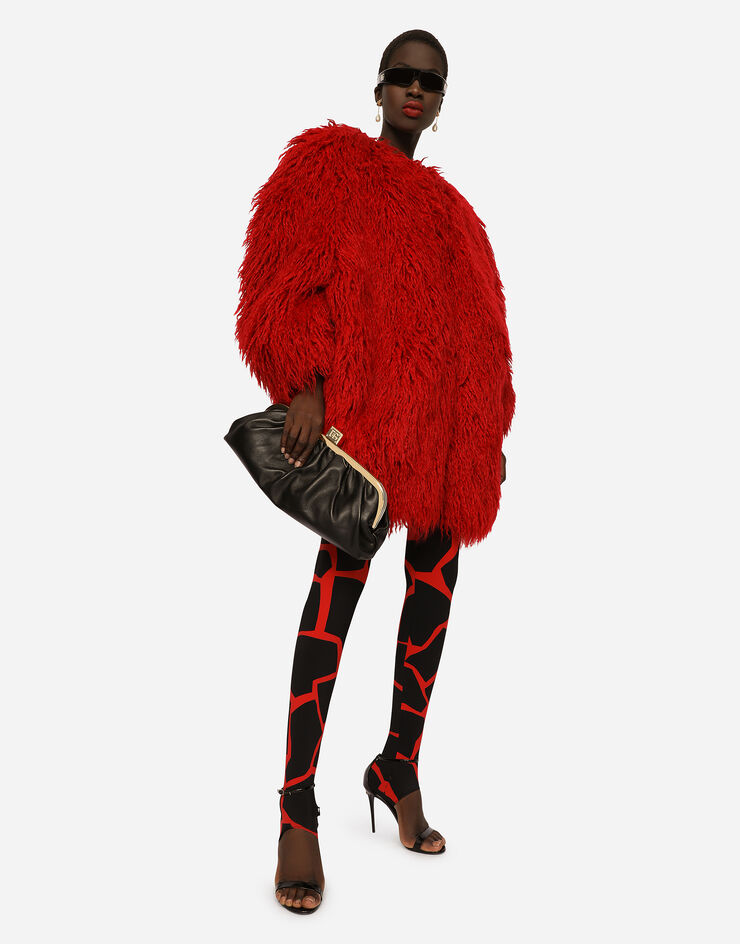 Dolce & Gabbana Faux fur coat Red F0C4CTFUSW2
