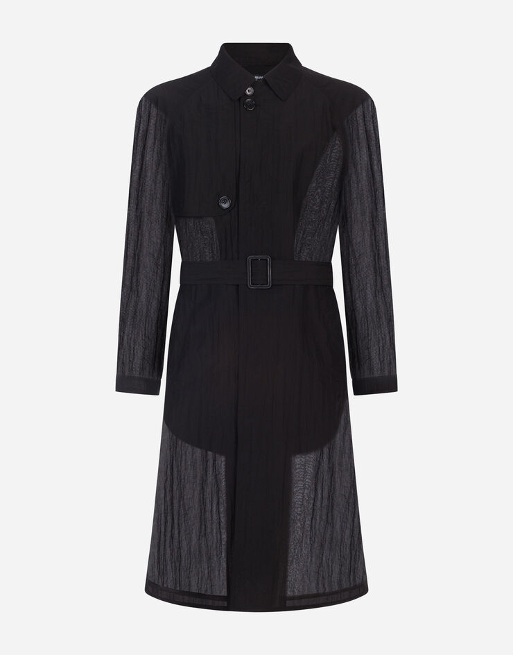Dolce & Gabbana RIPSTOP SINGLE-BREASTED TRENCH COAT BLACK G018STHUMGV