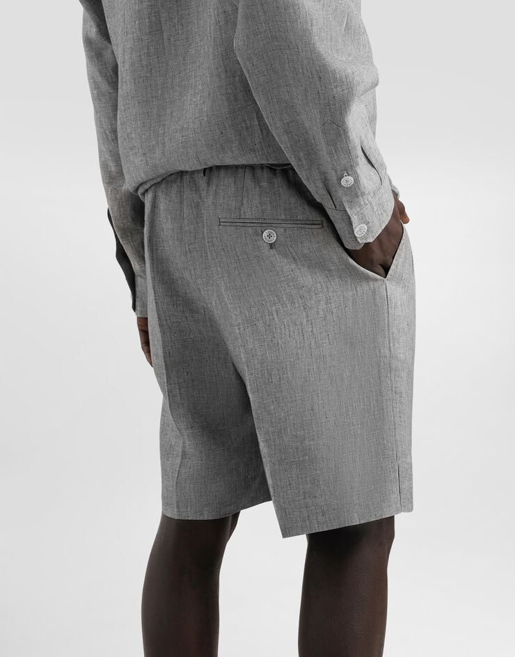 Dolce & Gabbana Linen canvas trousers Grey GP13STFU4MF