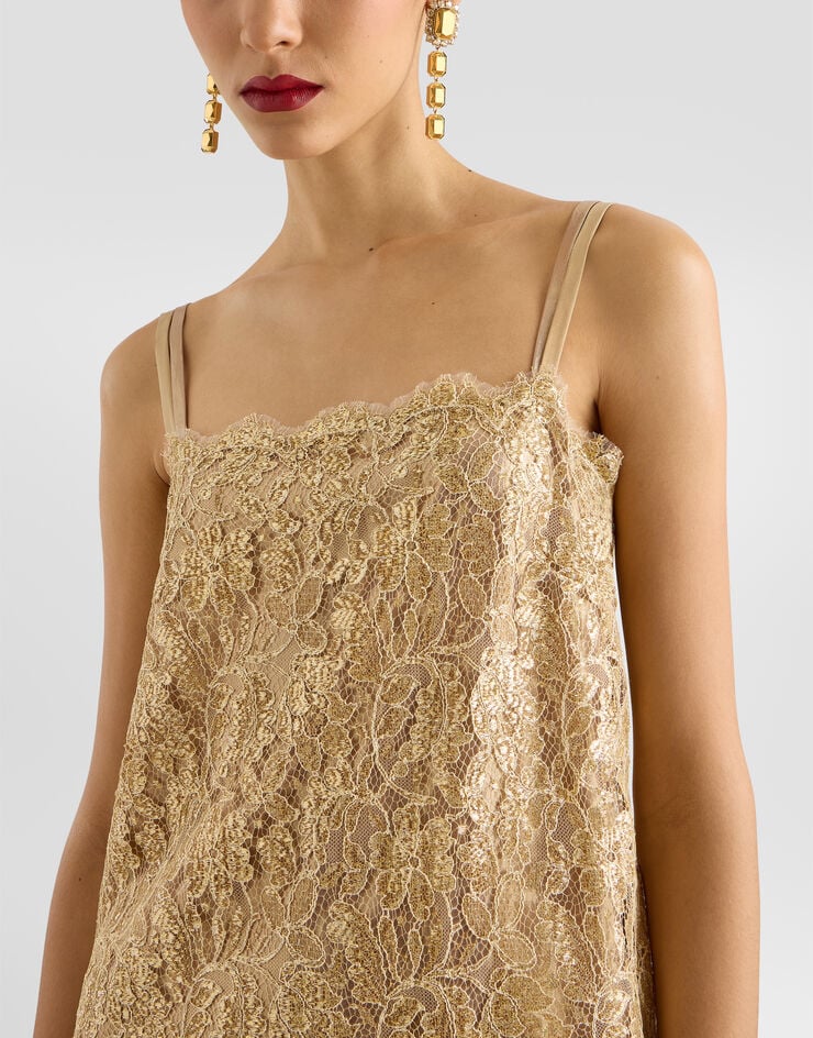Dolce & Gabbana Lamé lace top Dolce & Gabbana Lamé lace top Gold F7BJ1TILMFJ