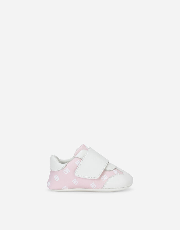 Dolce & Gabbana Sneaker newborn  in nappa stampa DG logo Bianco DK0117AU499