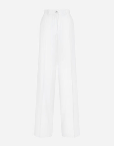 Dolce & Gabbana Flared cotton gabardine pants White FTC0VTFUFJR