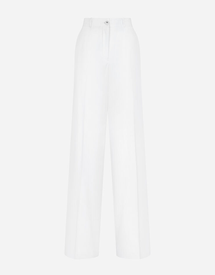 Dolce & Gabbana Pantaloni flare in gabardina di cotone Bianco FTC0VTFUFJR