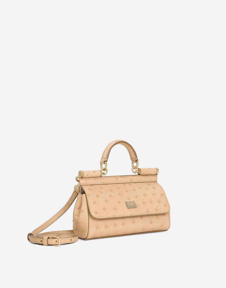 Dolce & Gabbana Sicily Mini ostrich leather handbag Dolce & Gabbana Sicily Mini ostrich leather handbag Beige BB7116B8288