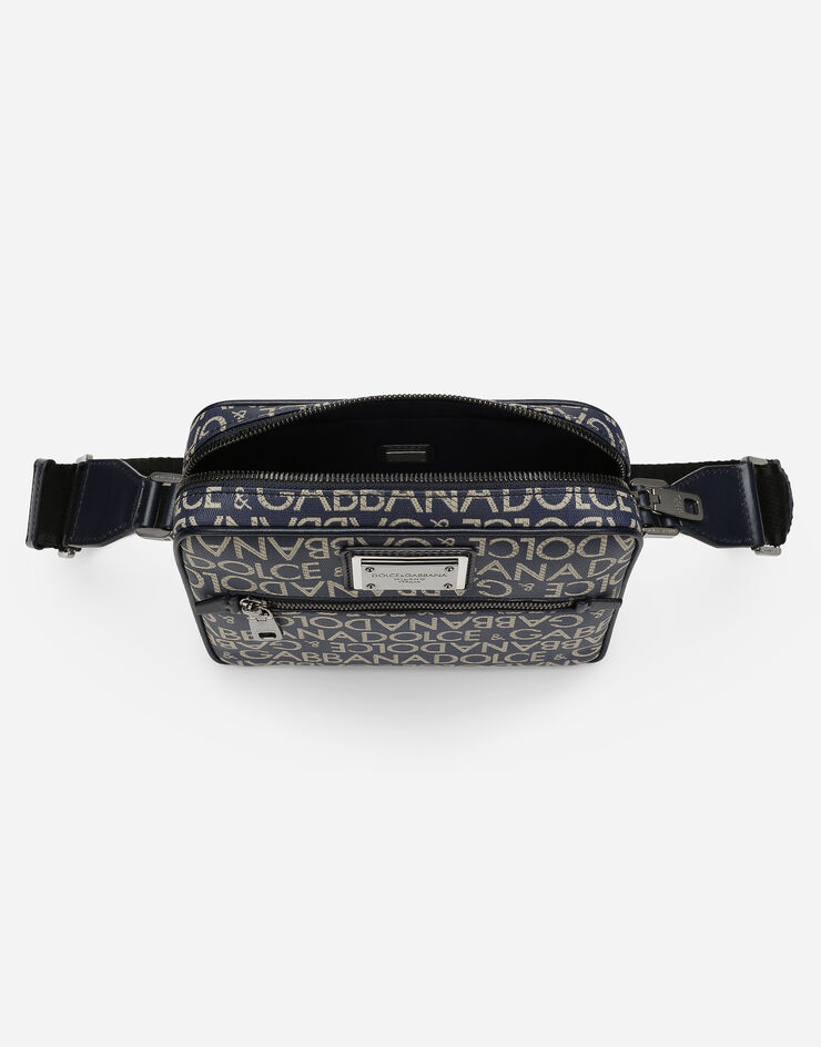 Dolce & Gabbana حقيبة كروس بودي جاكار مطلية أزرق BM1622AJ705