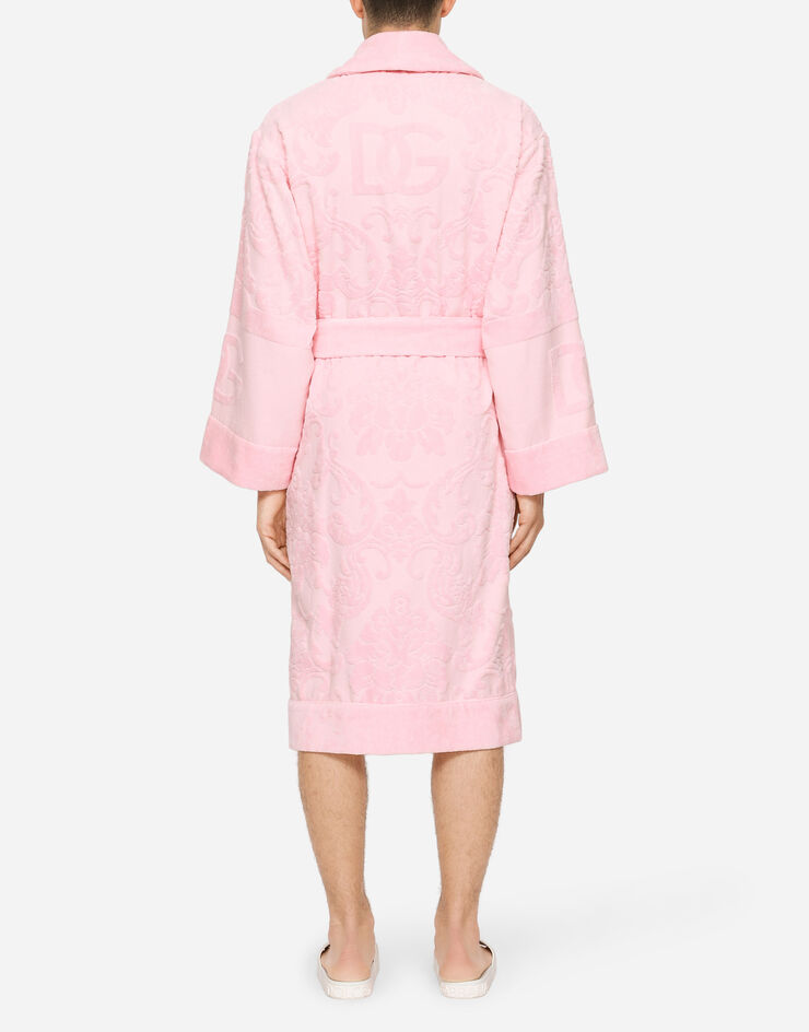 Dolce & Gabbana Bath Robe in Terry Cotton Jacquard Multicolor TCF009TCAGM