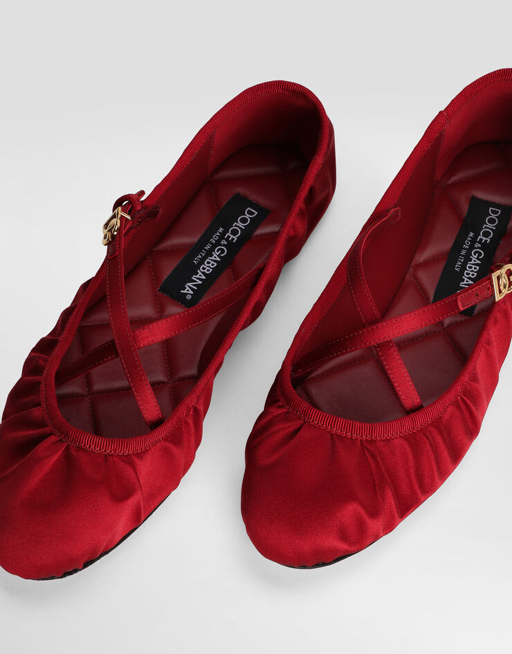 Dolce & Gabbana 缎布芭蕾平底鞋 红 CB0258AD160