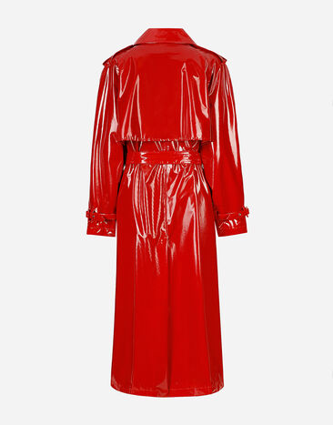 Dolce & Gabbana Patent leather trench coat Red F0Z66TFUSGD