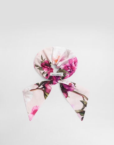 Dolce & Gabbana Peony-print flannel scrunchie Multicolor LB7A19G7QZV