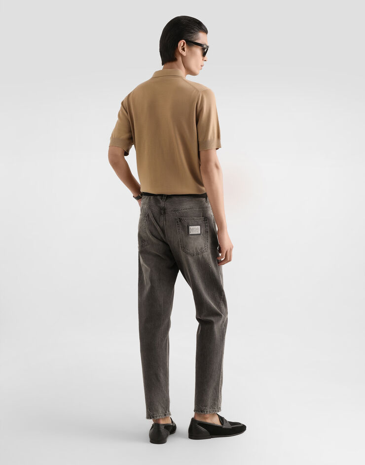 Dolce & Gabbana Polo en laine vierge Beige GXZ02ZJDVG8