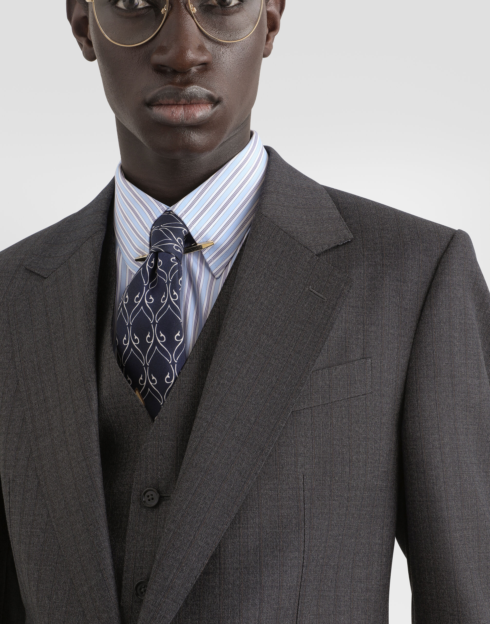 Sicilia light single-breasted pinstripe wool jacket - thumbnail 4