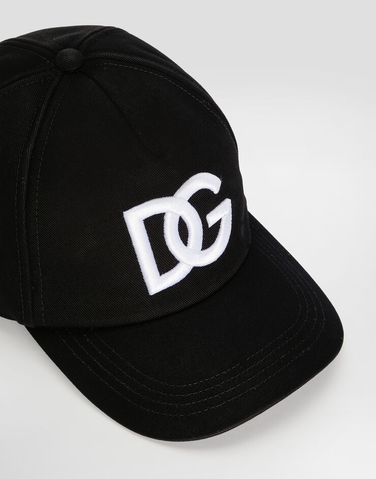 Dolce & Gabbana Cotton baseball cap with DG embroidery Black GH706ZGF654
