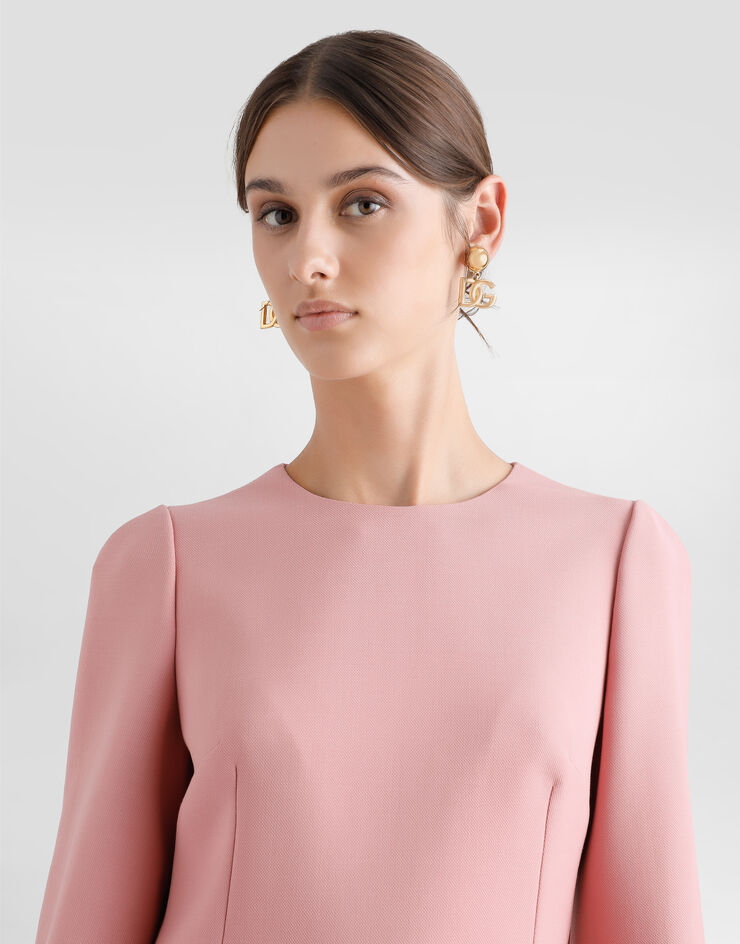Dolce & Gabbana Sanduhr-Kleid in Midilänge aus Wollkrepp Rosa F6GAUTFU2L8