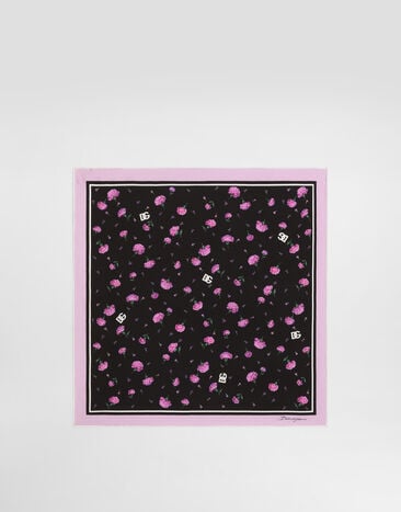 Dolce & Gabbana وشاح من تويل حريري بطبعة قرنفل 50X50 Multicolor FN093RGDDLI