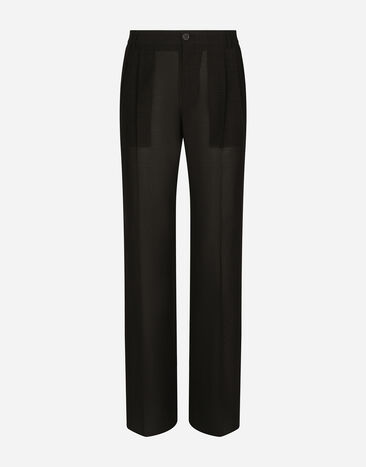 Dolce & Gabbana Tailored straight-leg pants in technical cotton Black GXR51TJCVM0