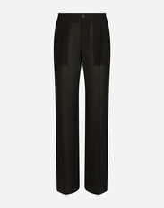Dolce & Gabbana Tailored straight-leg pants in technical cotton Grey GP01PTFU4LB