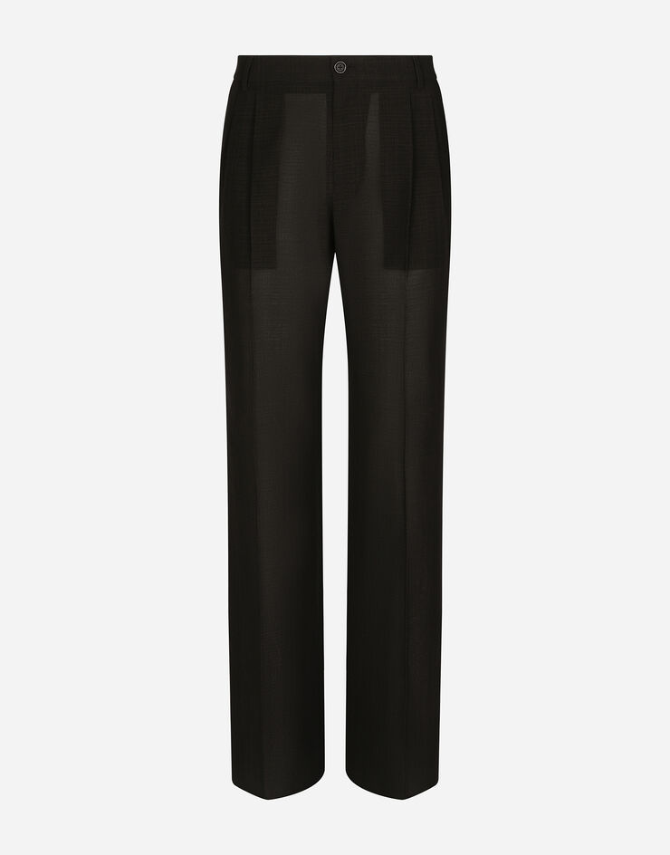 Dolce & Gabbana Tailored straight-leg pants in technical cotton Grey GYZLHTHUMK0