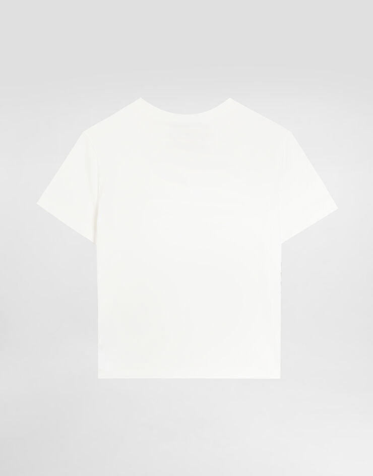 Dolce & Gabbana Camiseta de punto con logotipo DG Blanco L5JTNKG7O9K