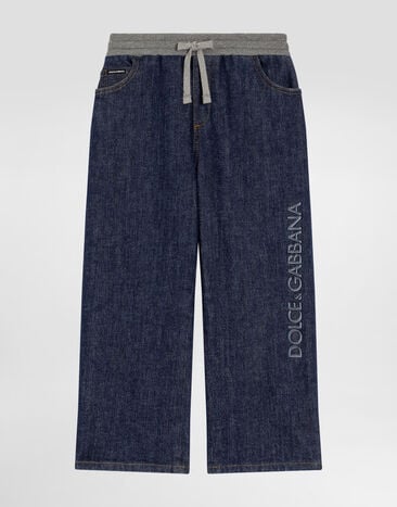 Dolce & Gabbana 5-pocket denim trousers with embroidery Multicolor L44P95LDD23