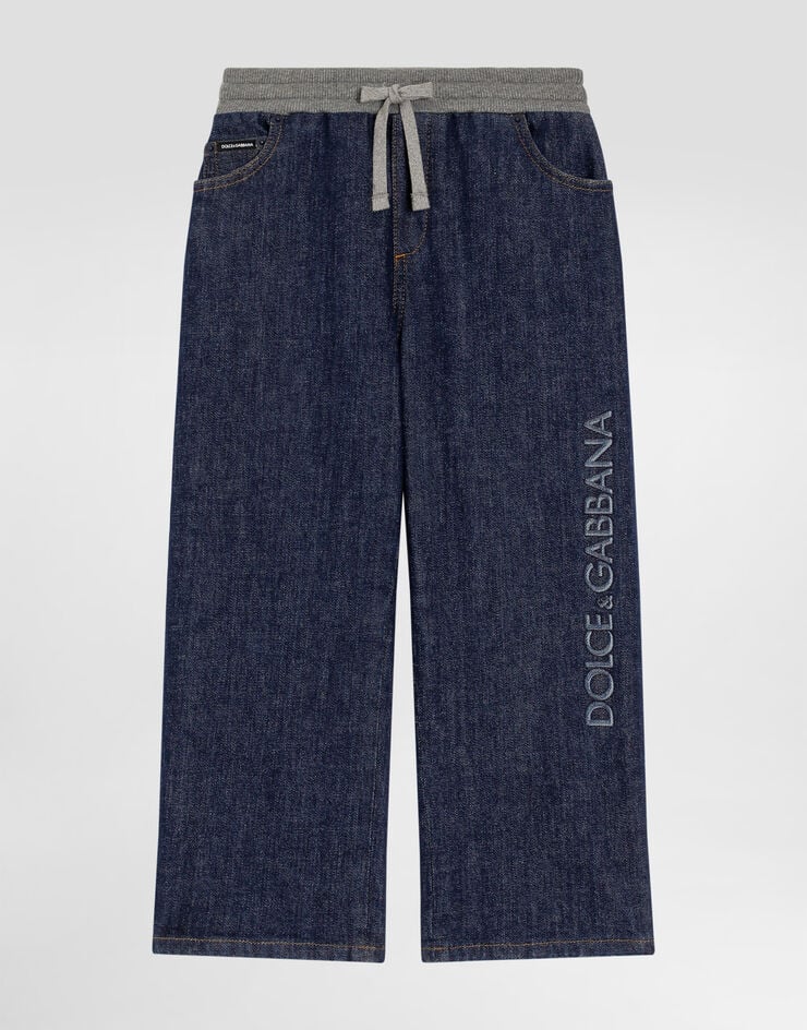 Dolce & Gabbana 5-pocket denim trousers with embroidery Multicolor L44P95LDD23