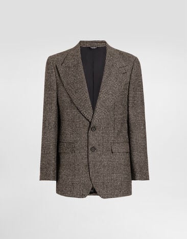 Dolce & Gabbana Einreihige Jacke im Glencheck-Muster Multicolor G2VT5TFQMKD
