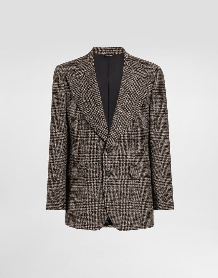 Dolce & Gabbana Einreihige Jacke im Glencheck-Muster Multicolor G2VT5TFQMKD