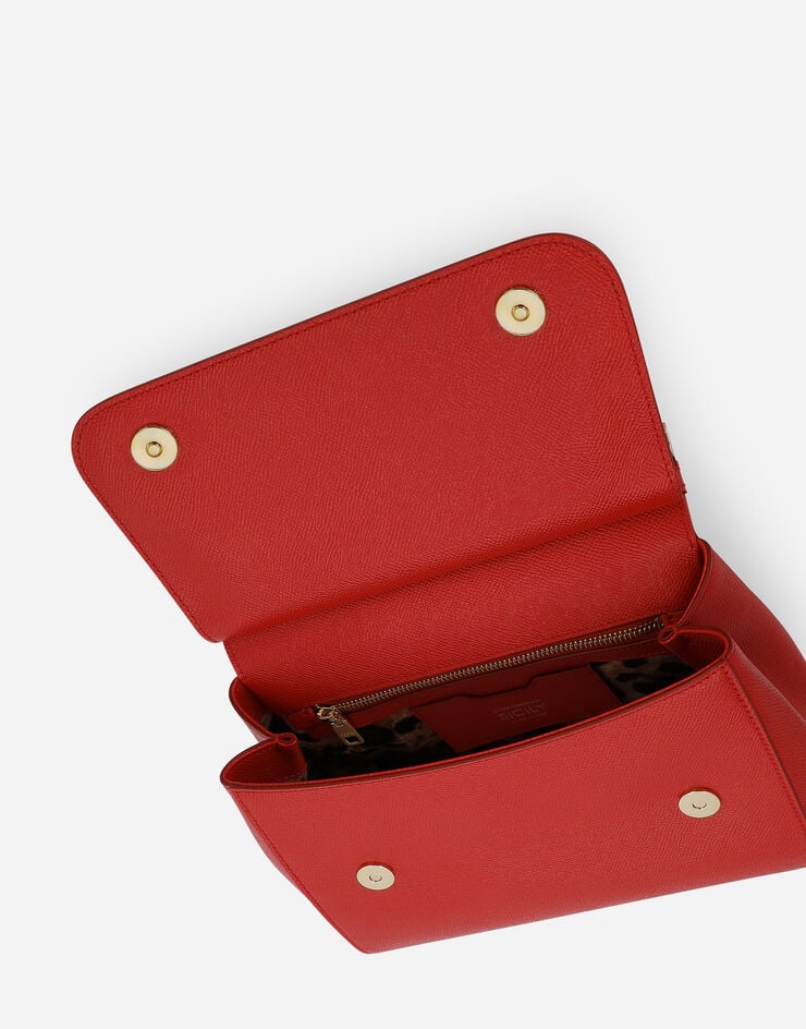 Dolce & Gabbana Mittelgrosse Sicily tasche aus dauphine-leder RED BB6002A1001