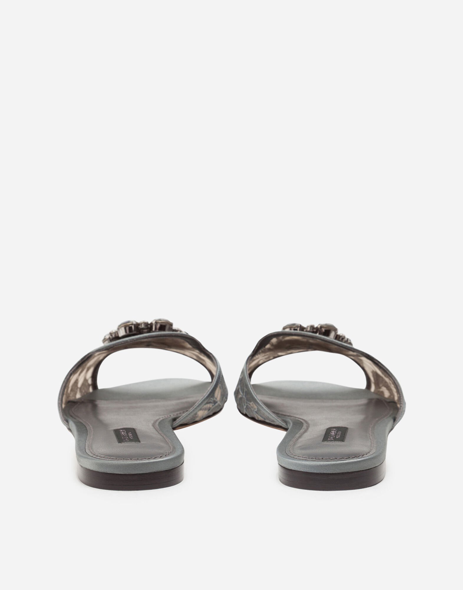 Slippers In Lace With Crystals - Women | Dolce&Gabbana