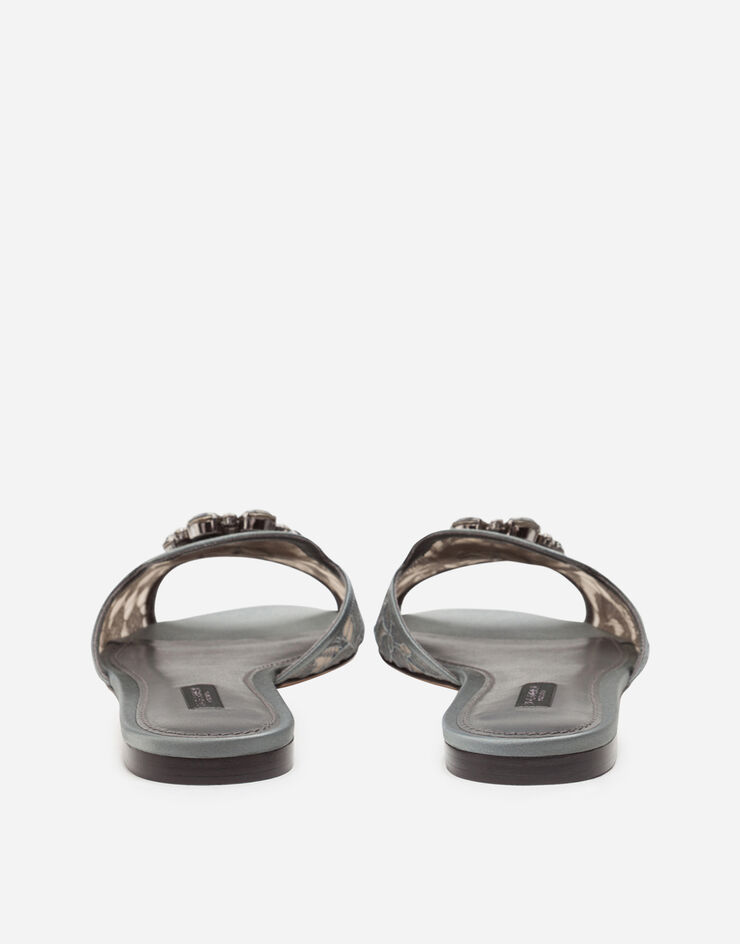 Dolce & Gabbana Zapatillas de encaje con cristales Gris Oscuro CQ0023AL198