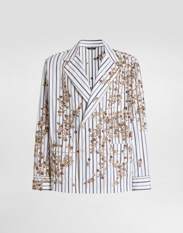 Dolce & Gabbana Vanity robe with embroidery Multicolor G2WH1ZGK203