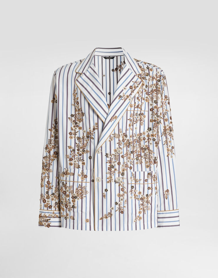 Dolce & Gabbana Vanity robe with embroidery Multicolor G2WH1ZGK203