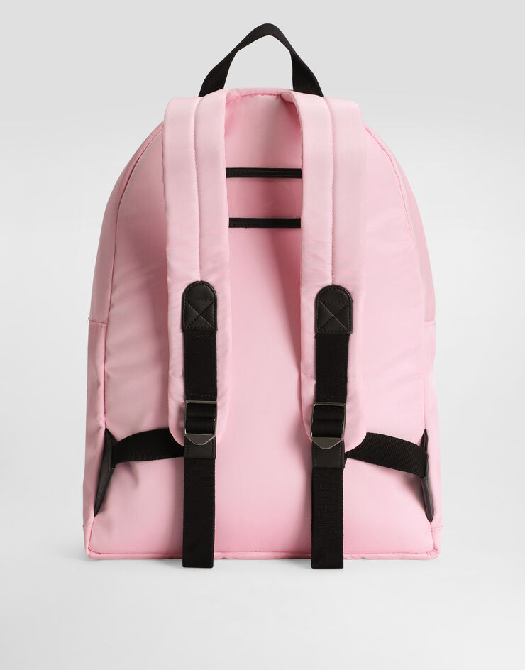 Dolce & Gabbana Nylon backpack with DG rubber patch Pink EM0074AM224