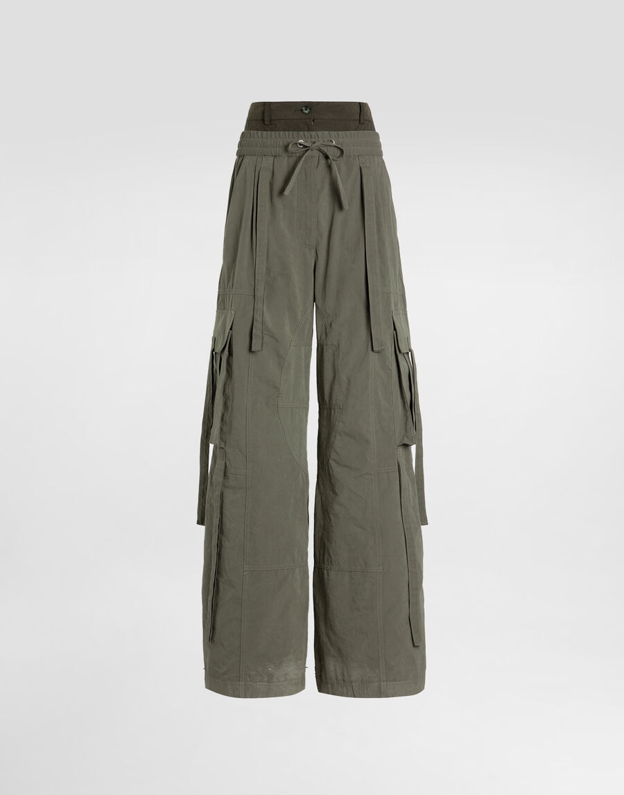 Waxed faille trousers