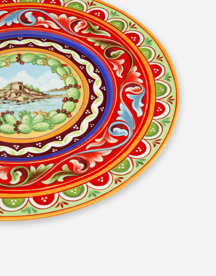 Dolce & Gabbana Charger Plate in Fine Porcelain Multicolor TC0005TCA04