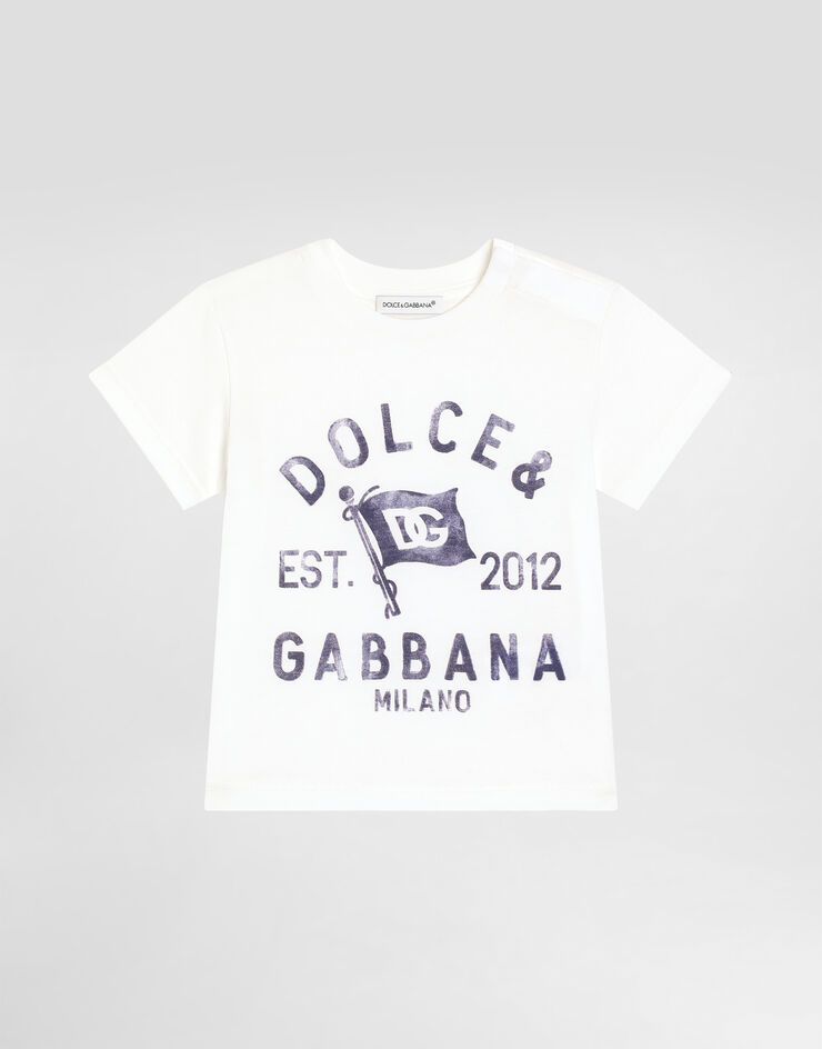 Dolce & Gabbana Футболка из джерси с логотипом Dolce&Gabbana White L1JTEYG7OIH