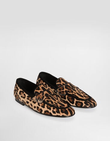 Dolce & Gabbana Leo-print pony slipper Print A50754A0086