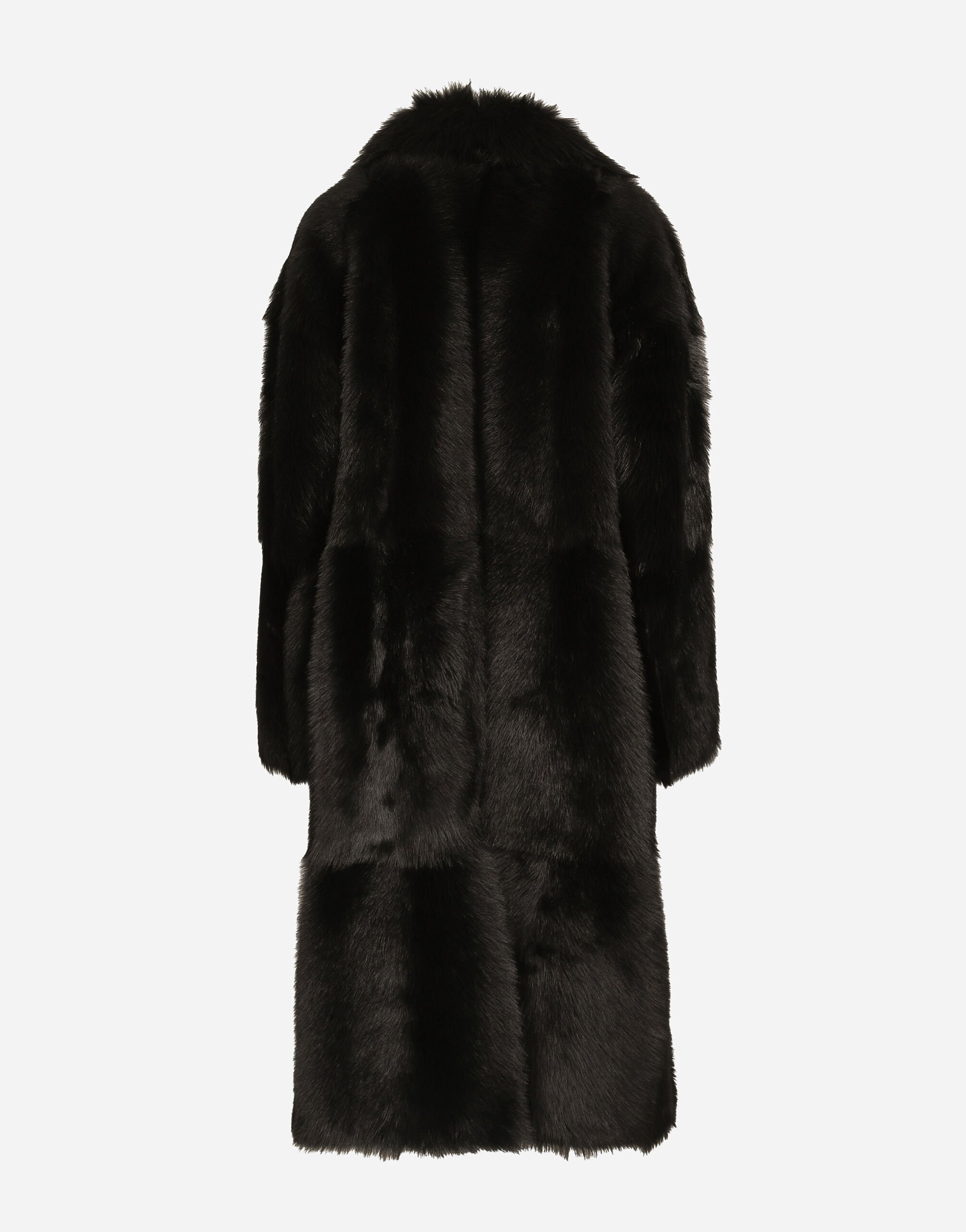 Single-breasted shearling coat in Black for Women