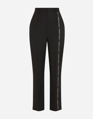 Dolce & Gabbana Woolen pants with branded selvedge Black FTB7NTGDP69