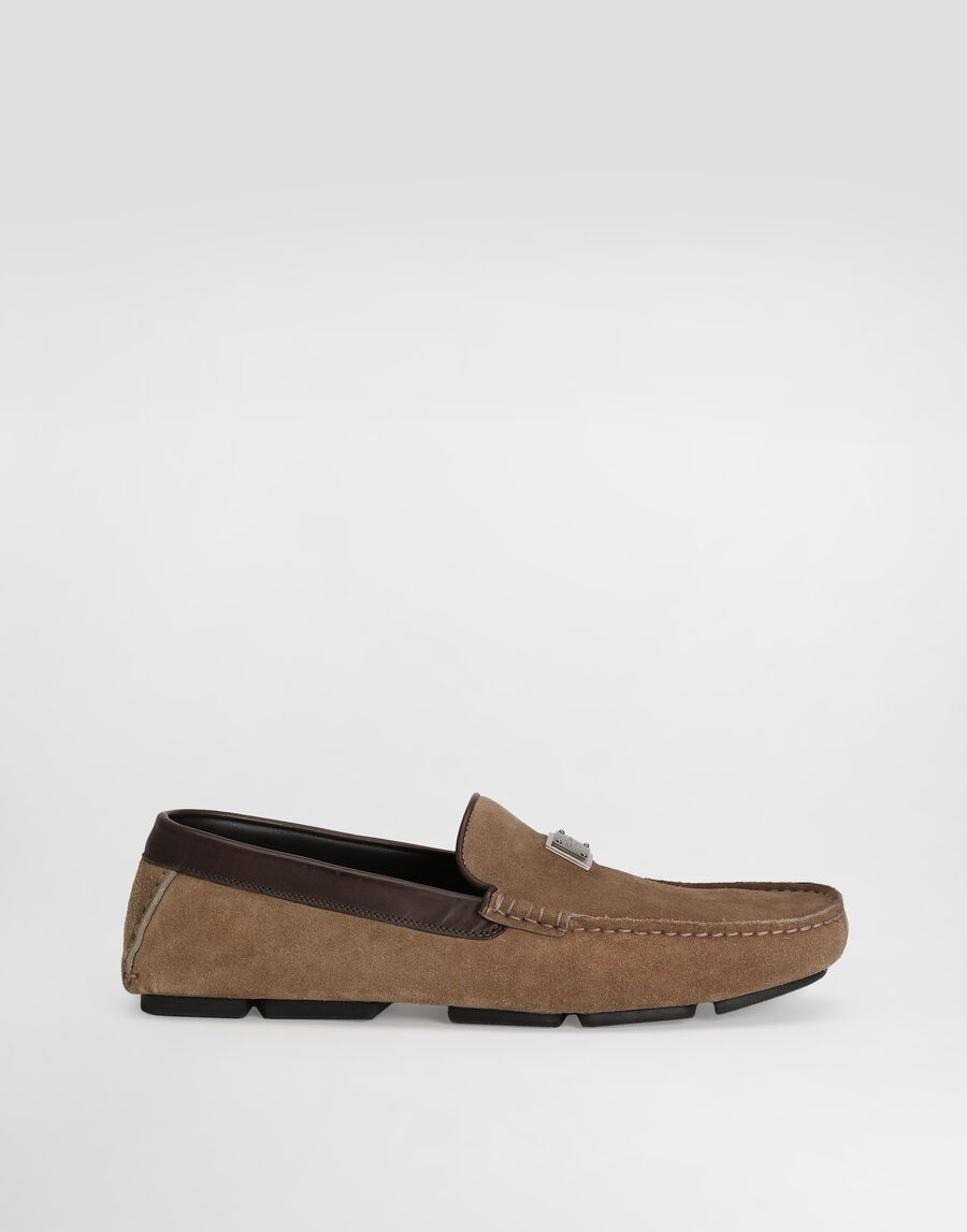 Split calfskin slipper