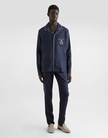 Dolce & Gabbana Linen pajama pants Blue GVCRATFU4LG