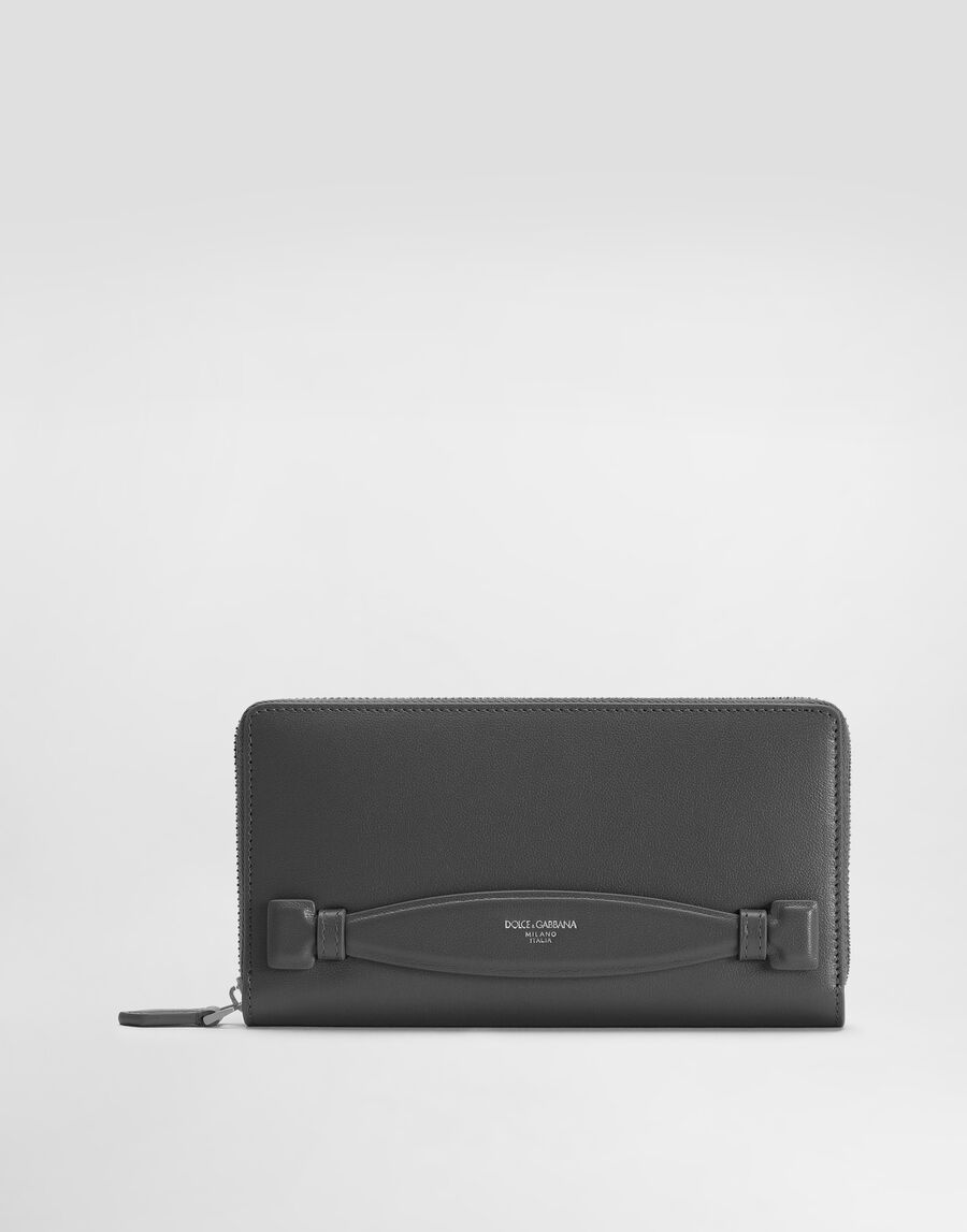 Zip-around calfskin wallet