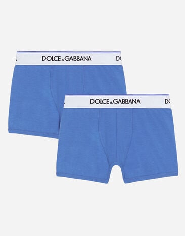 Dolce & Gabbana Pack de dos bóxers de punto con logotipo en cintura elástica Negro L4J702G7OCU