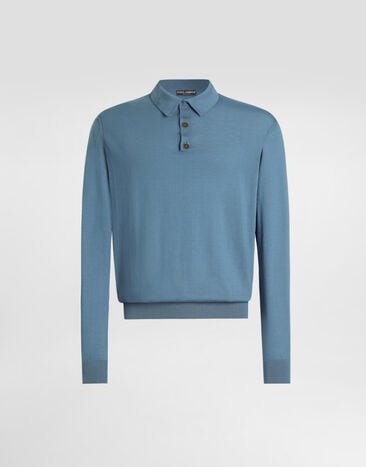 Dolce & Gabbana Polo en cachemire Azure GXZ25TJBW1P