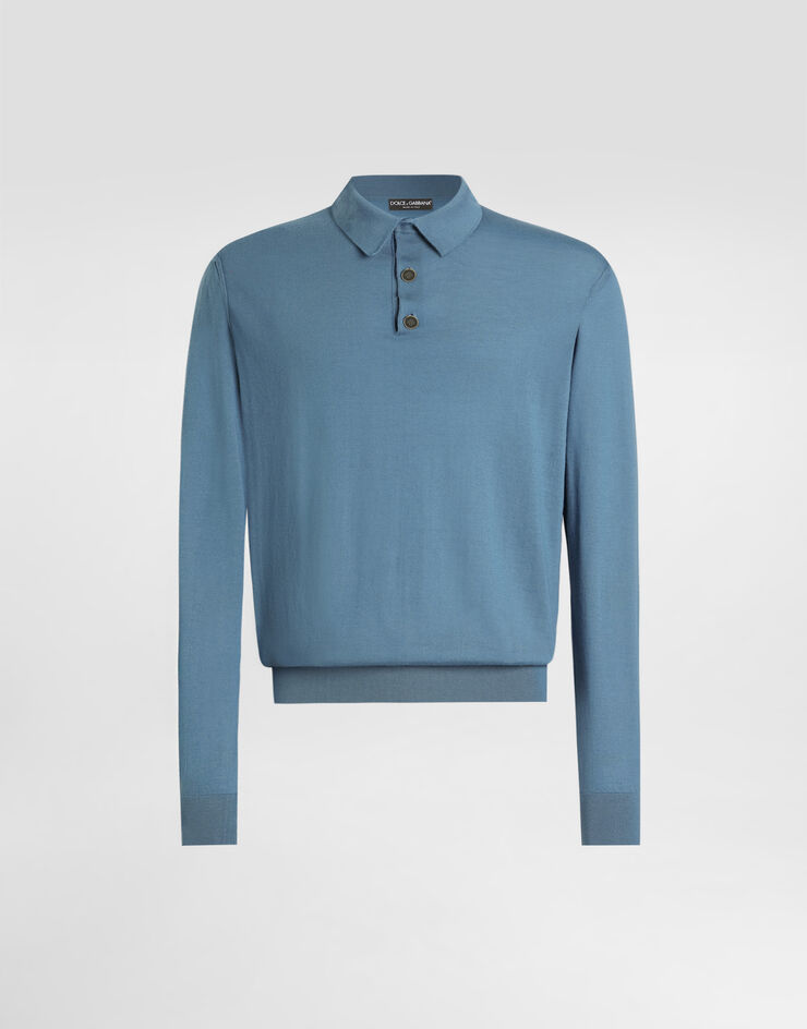 Dolce & Gabbana Polo en cachemire Dolce & Gabbana Polo en cachemire Azure GXZ25TJBW1P