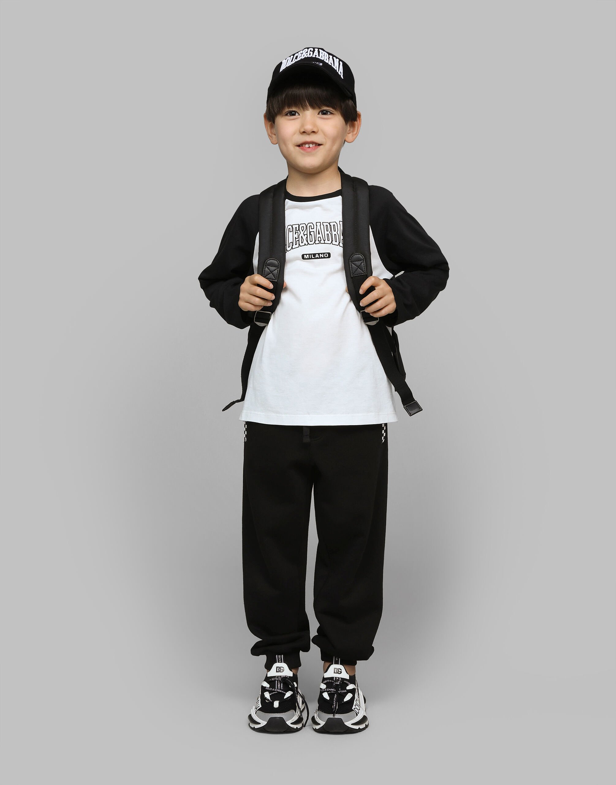 Twill baseball cap with Dolce&Gabbana logo in Black for Boys Twill baseball cap with Dolce&Gabbana logo in Black for Boys