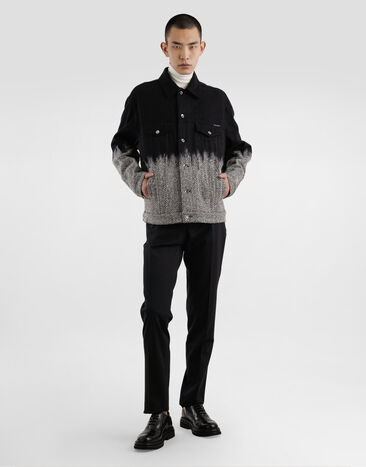 Dolce & Gabbana Cotton and wool chevron oversized denim jacket Multicolor G9NL5DG8SN9